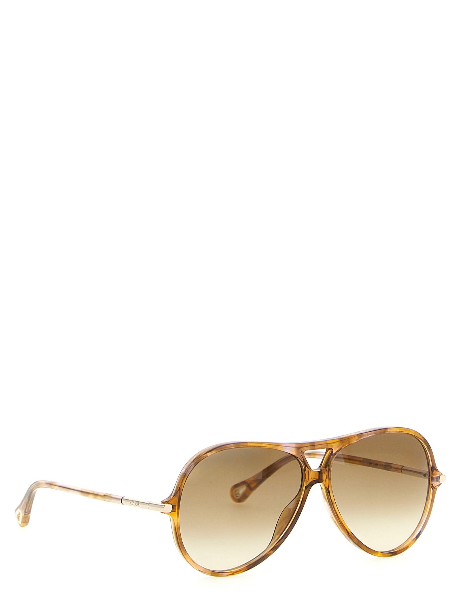 Chloé Yellow Acetate Aviator Sunglasses