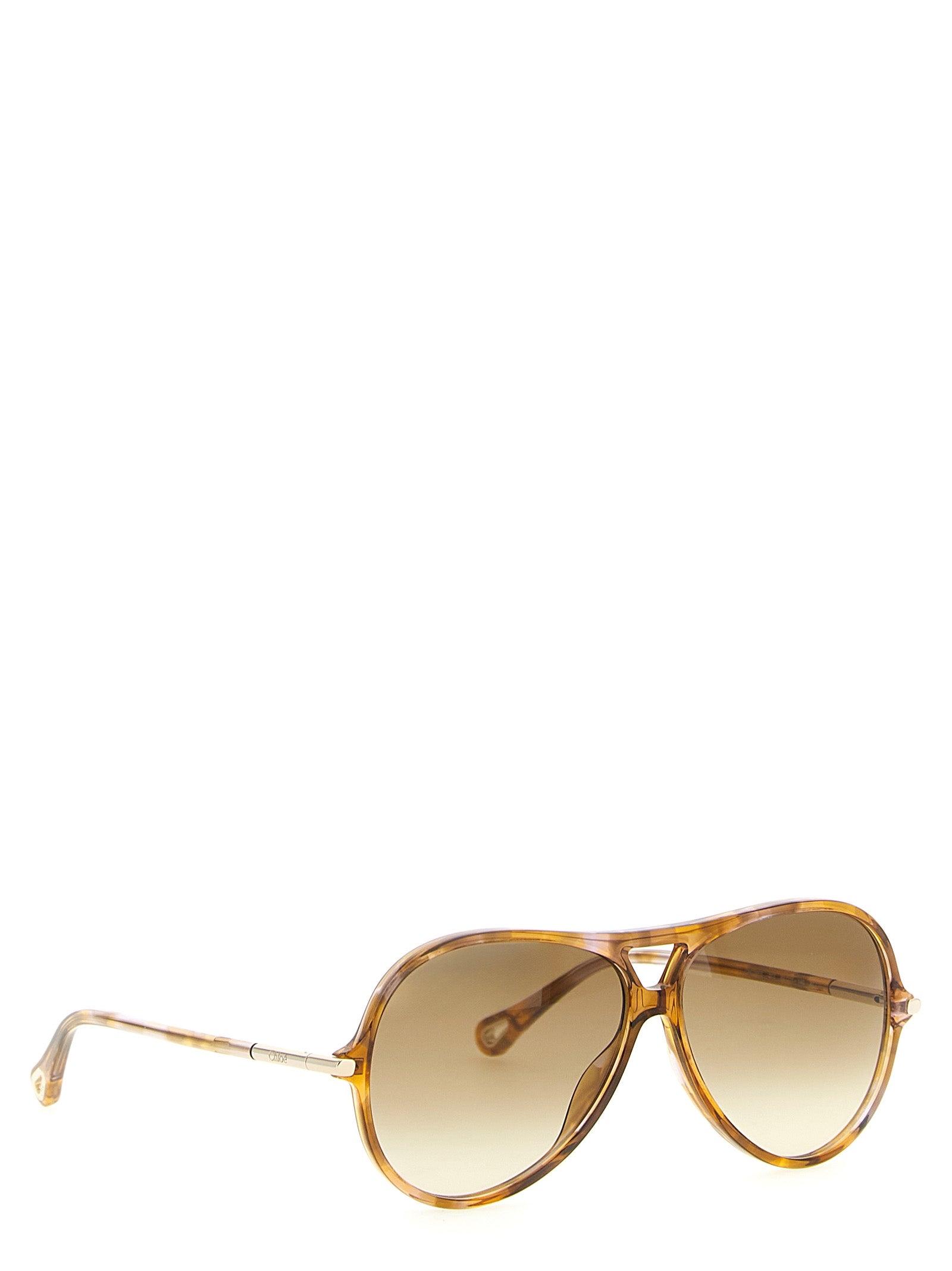 Chloé Yellow Acetate Aviator Sunglasses