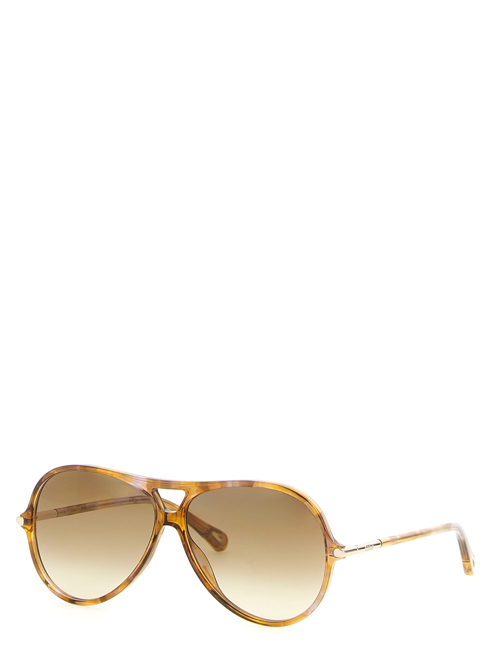 Chloé Yellow Acetate Aviator Sunglasses