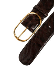 Dolce & Gabbana Brown Python Leather Belt