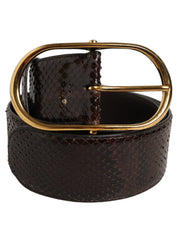 Dolce & Gabbana Brown Python Leather Belt