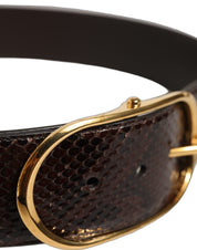 Dolce & Gabbana Brown Python Leather Belt