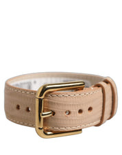 Dolce & Gabbana Beige Calf Leather Bracelet
