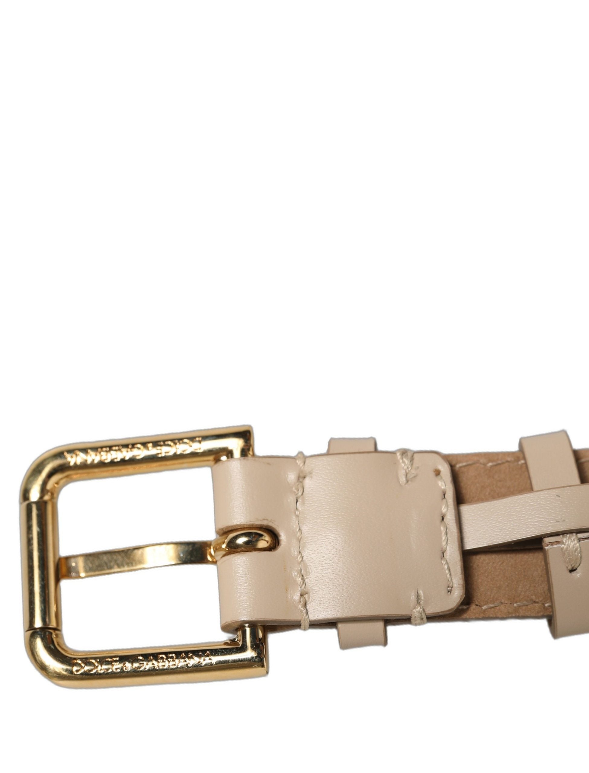 Dolce & Gabbana Beige Calfskin Leather Bracelets