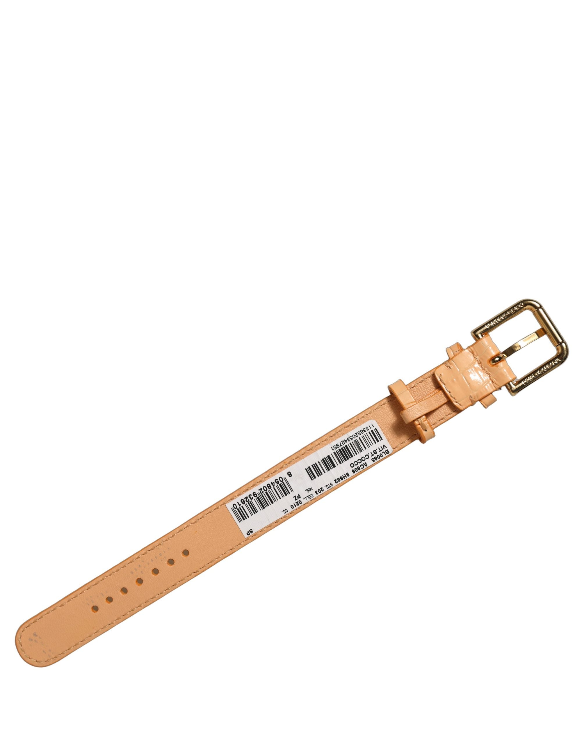 Dolce & Gabbana Beige Calf Leather Bracelet