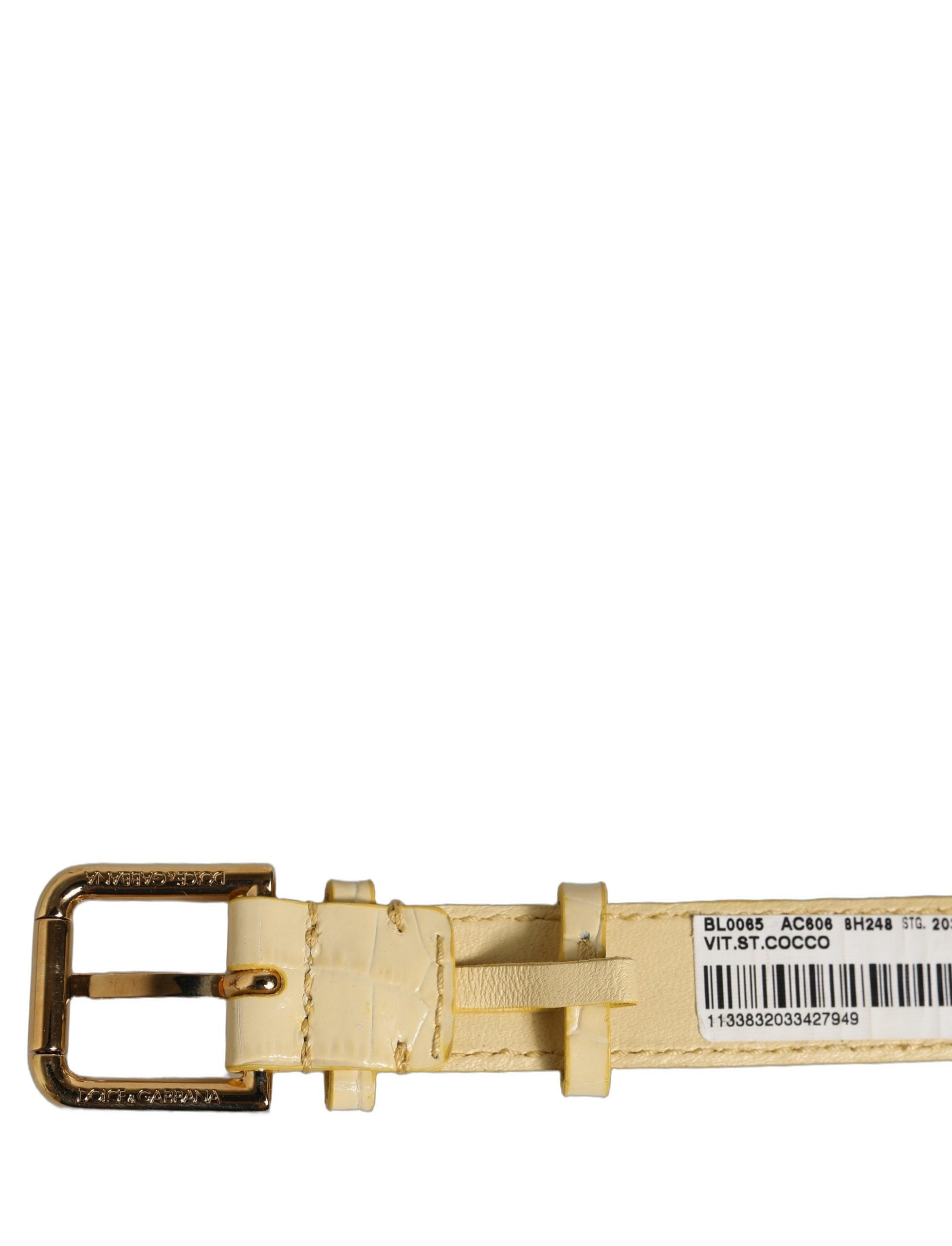 Dolce & Gabbana Beige Calf Leather Bracelet