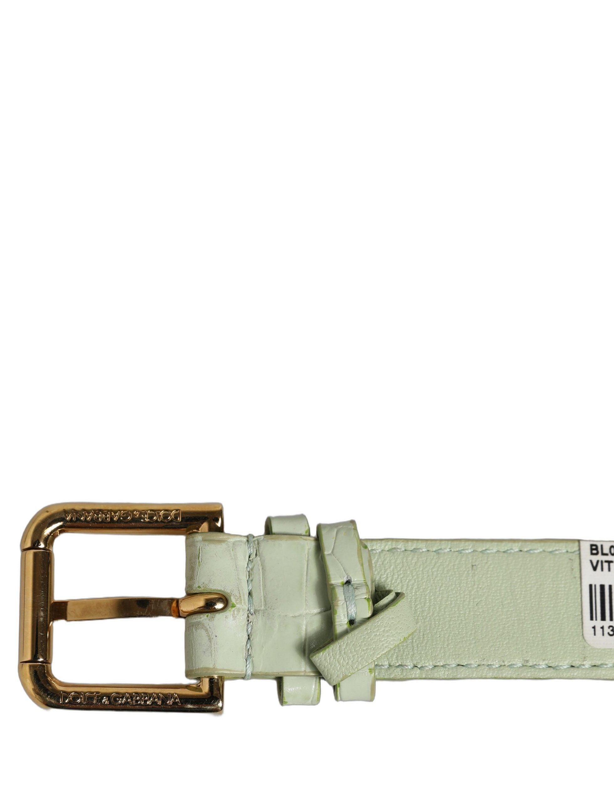 Dolce & Gabbana Light Green Calf Leather Bracelet