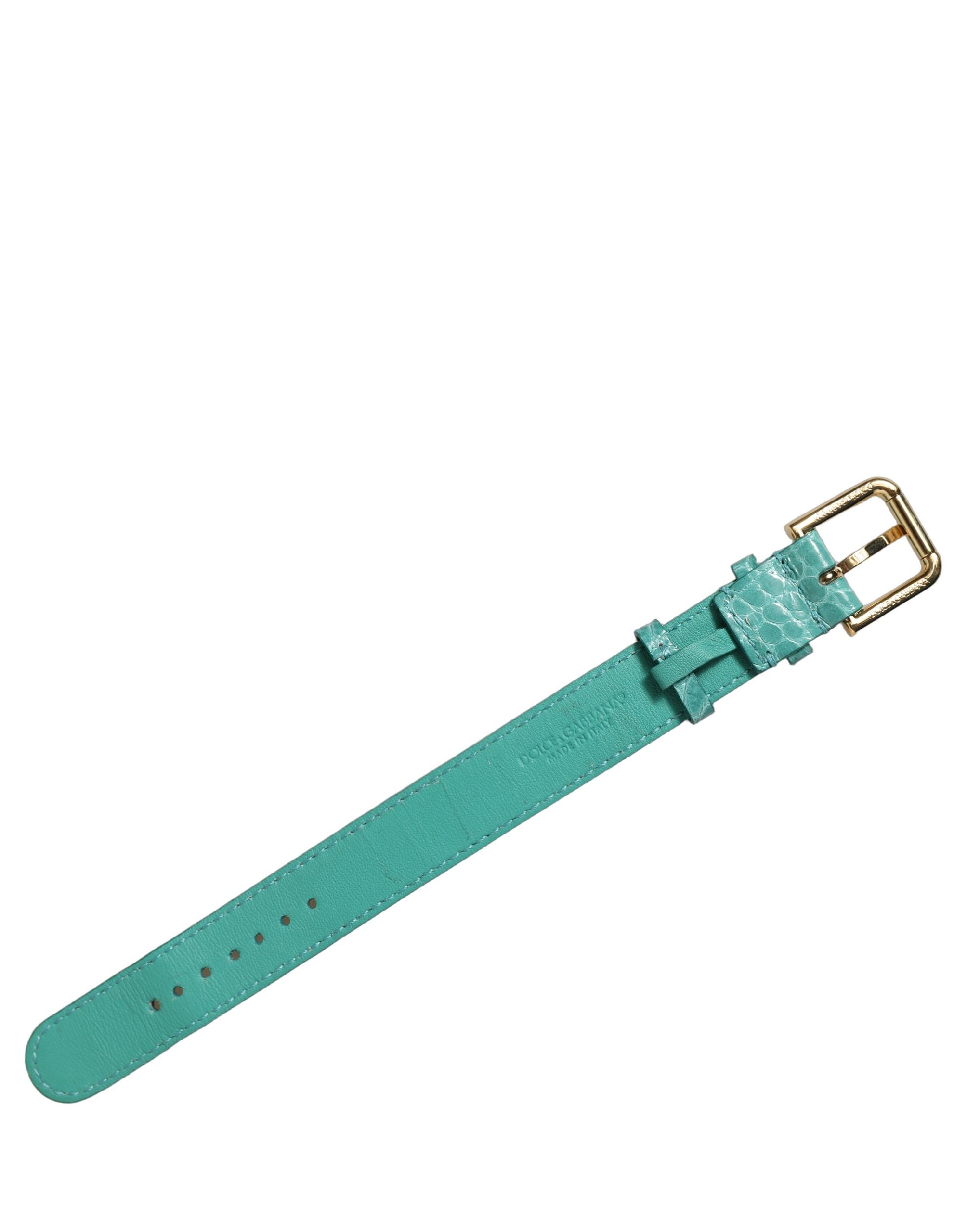 Dolce & Gabbana Blue Leather Belt Strap Bracelet
