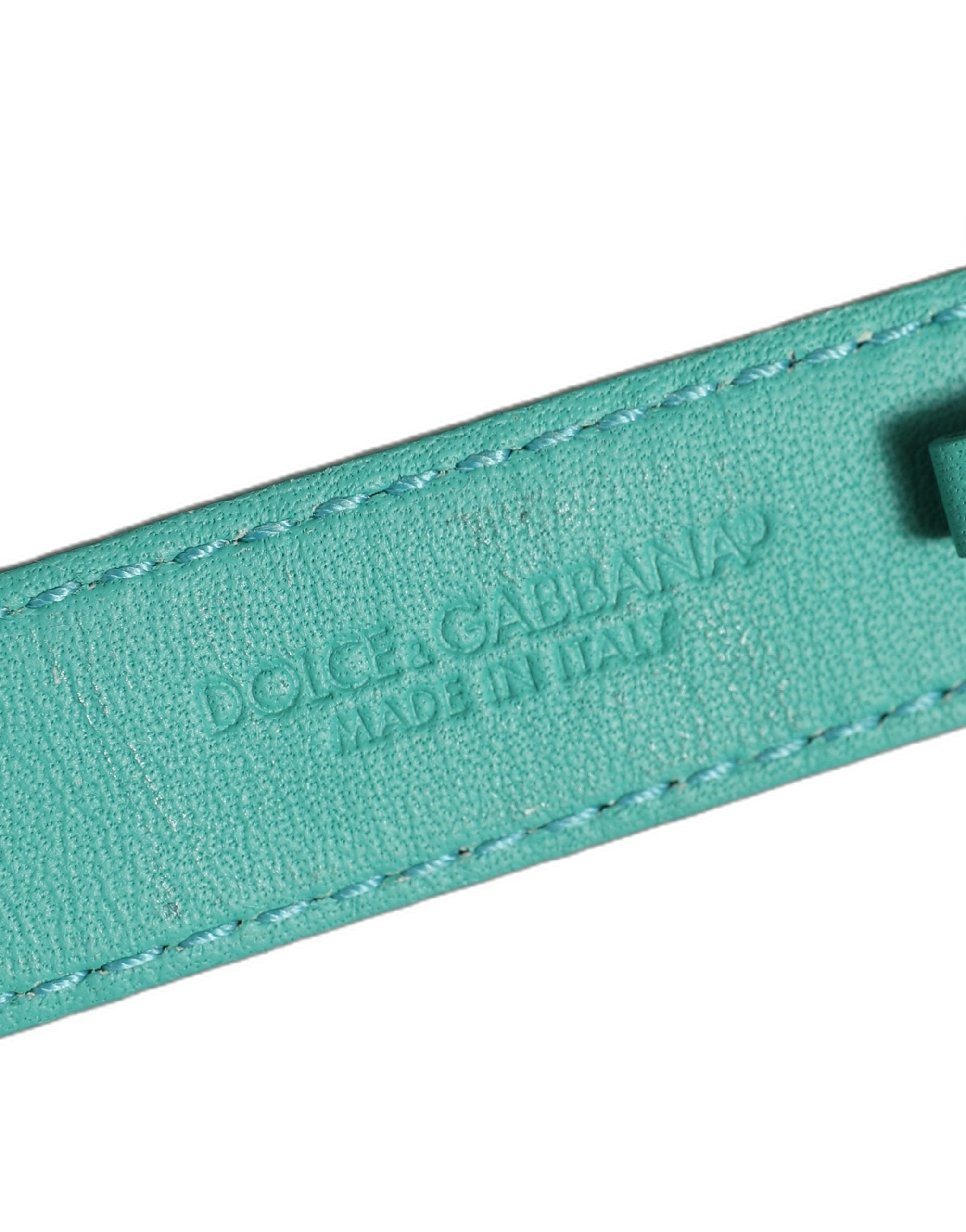 Dolce & Gabbana Blue Leather Belt Strap Bracelet