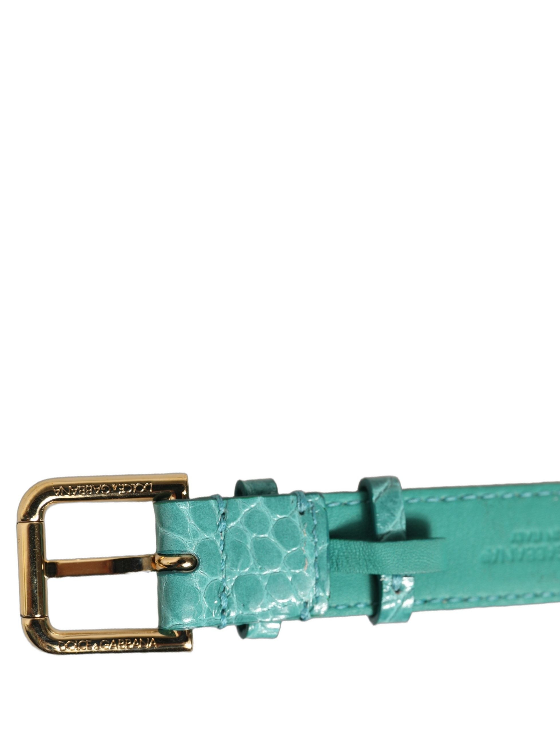 Dolce & Gabbana Blue Leather Belt Strap Bracelet