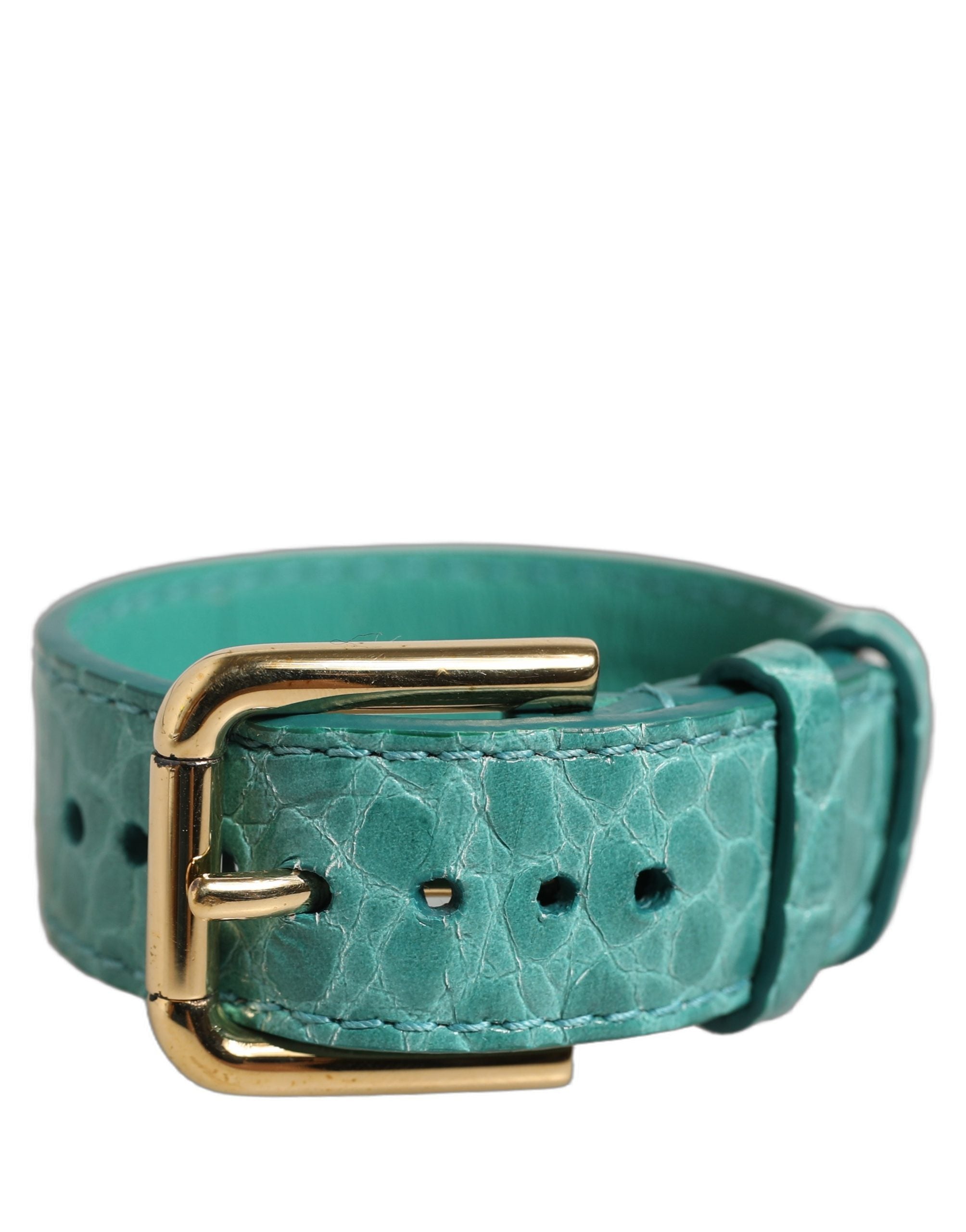 Dolce & Gabbana Blue Leather Belt Strap Bracelet