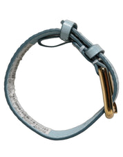 Dolce & Gabbana Blue Embossed Leather Belt Strap Bracelet