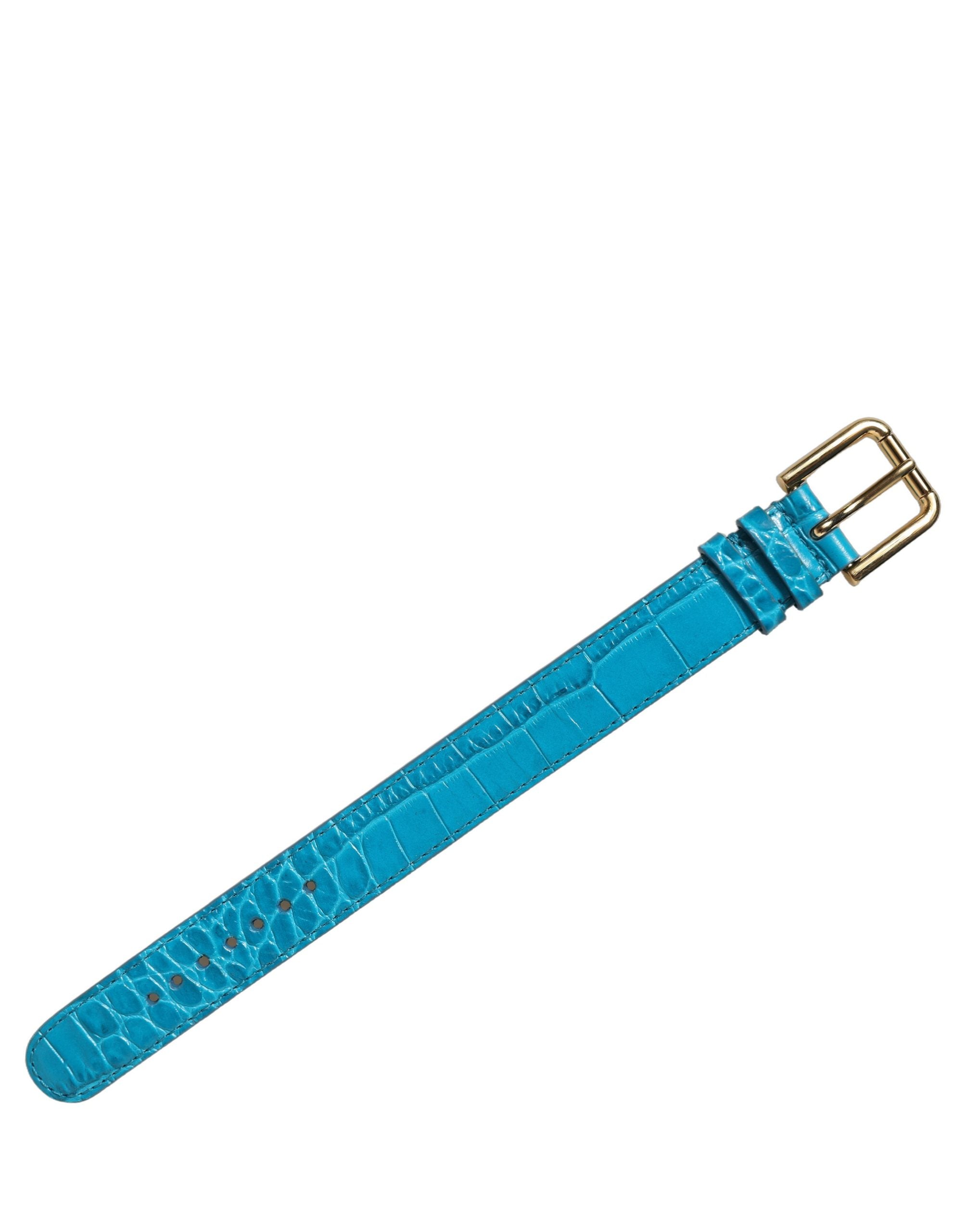 Dolce & Gabbana Blue Calf Leather Bracelet