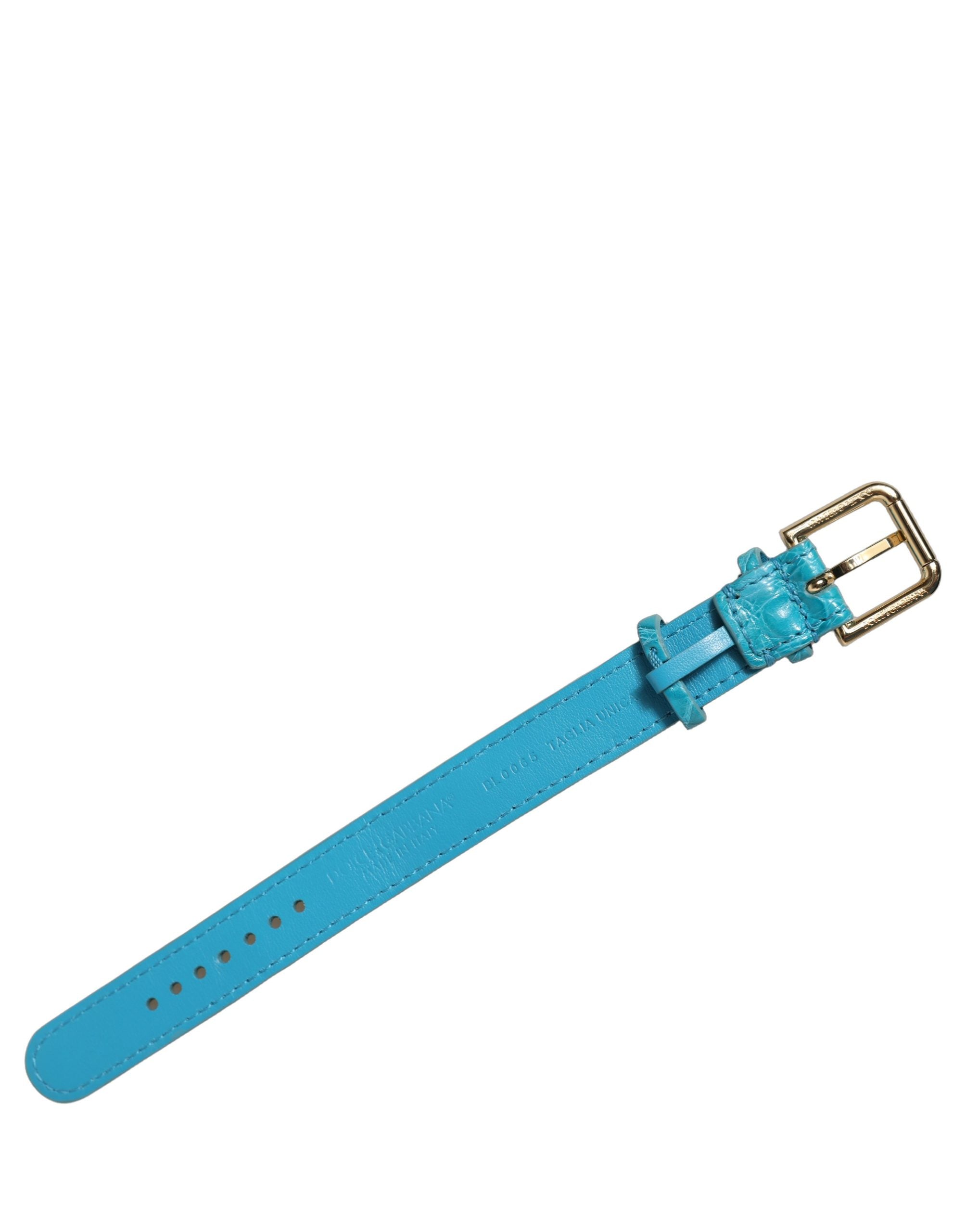Dolce & Gabbana Turquoise Caiman Leather Bracelet