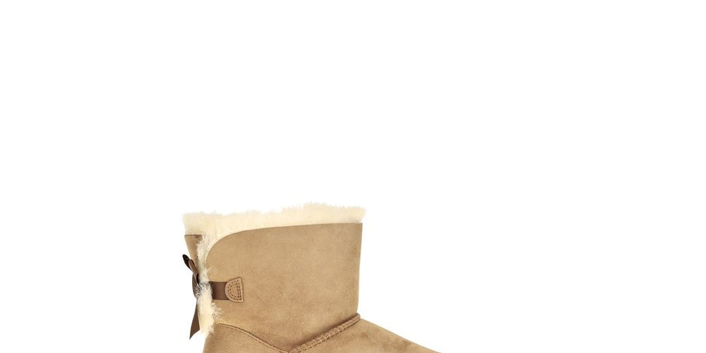 UGG Beige Sheepskin and Suede Ankle Boots