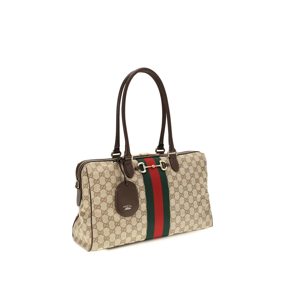 Gucci Beige Fabric Top Handle Bag