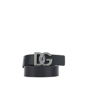 Dolce & Gabbana Black Calf Leather Regular Belt