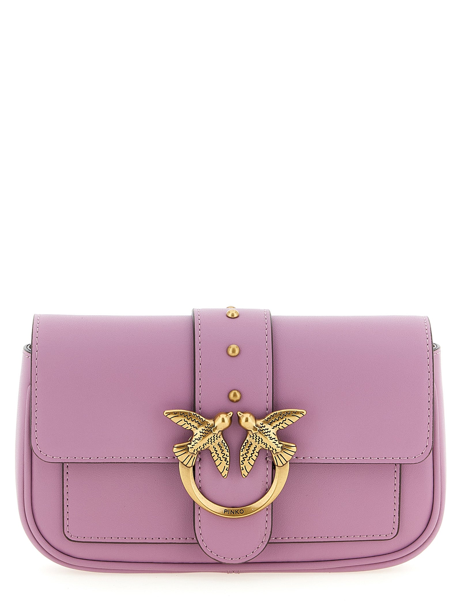PINKO Pink Lambskin Crossbody Bag