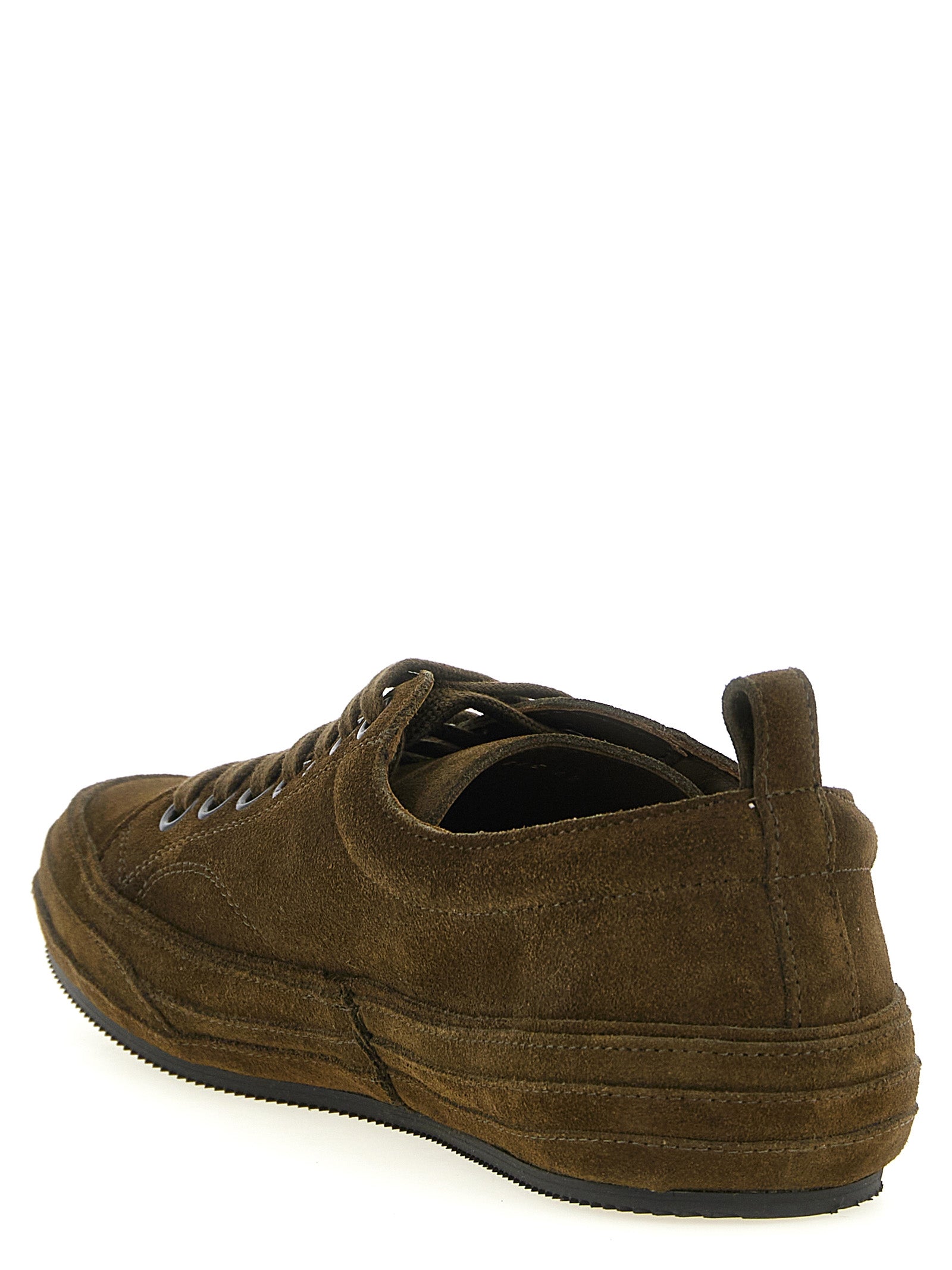 Tom Ford Olive Green Suede Low Top Sneakers