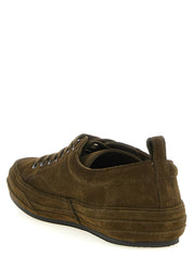 Tom Ford Olive Green Suede Low Top Sneakers