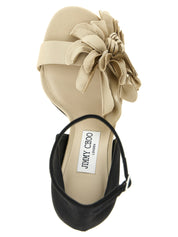 Jimmy Choo Multicolor Tencel Stiletto Heel Sandals