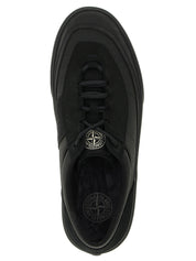 Stone Island Black Cotton Low Top Sneakers