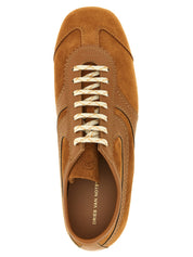 Dries Van Noten Brown Calfskin Low Top Sneakers