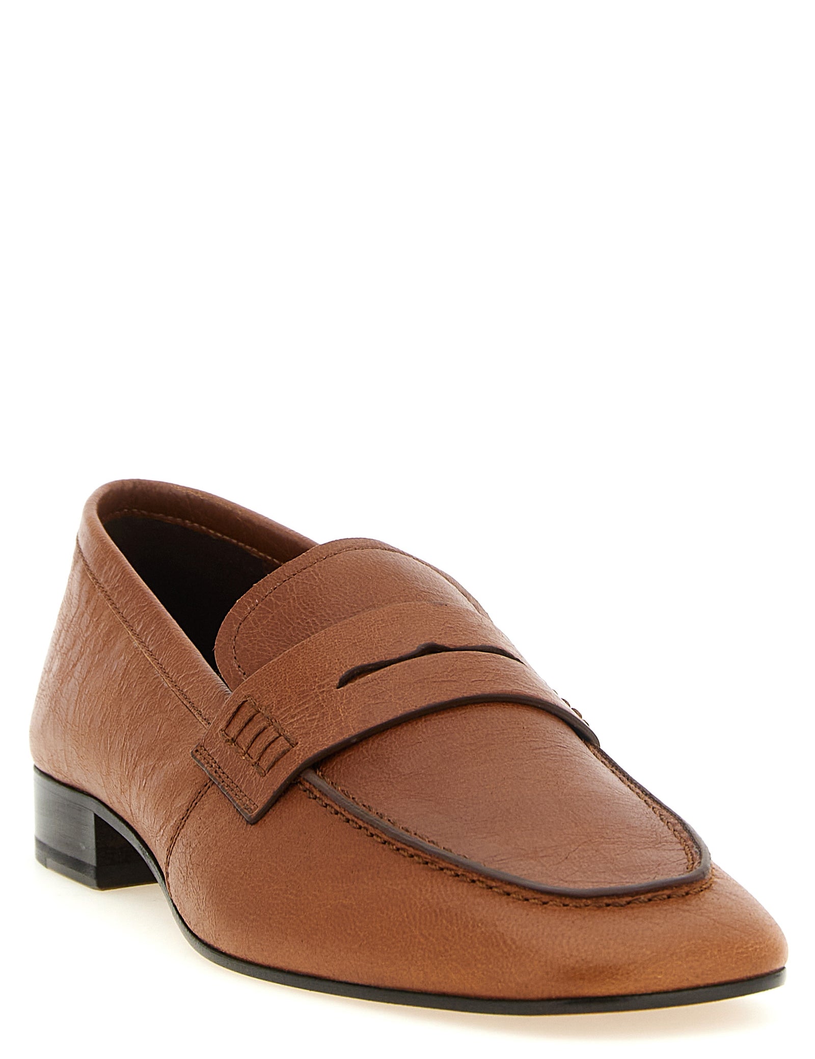 Dries Van Noten Cognac Lamb Leather Slip-On Loafers