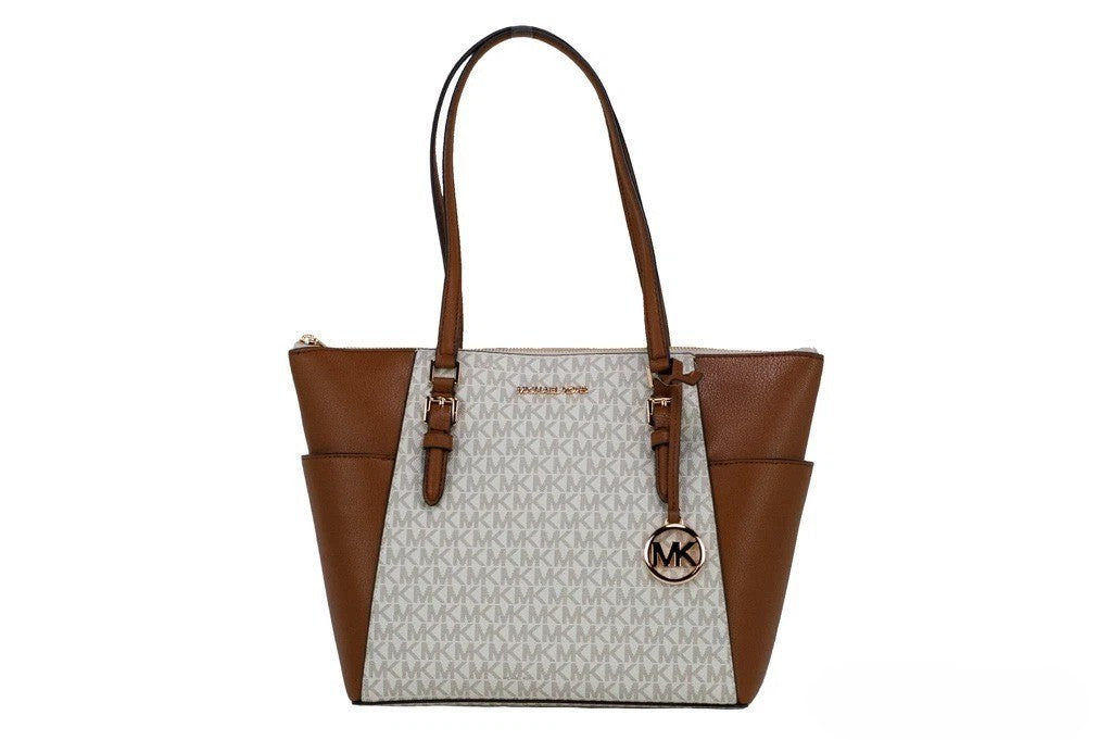 Michael Kors Vanilla Leather Shoulder Tote Bag