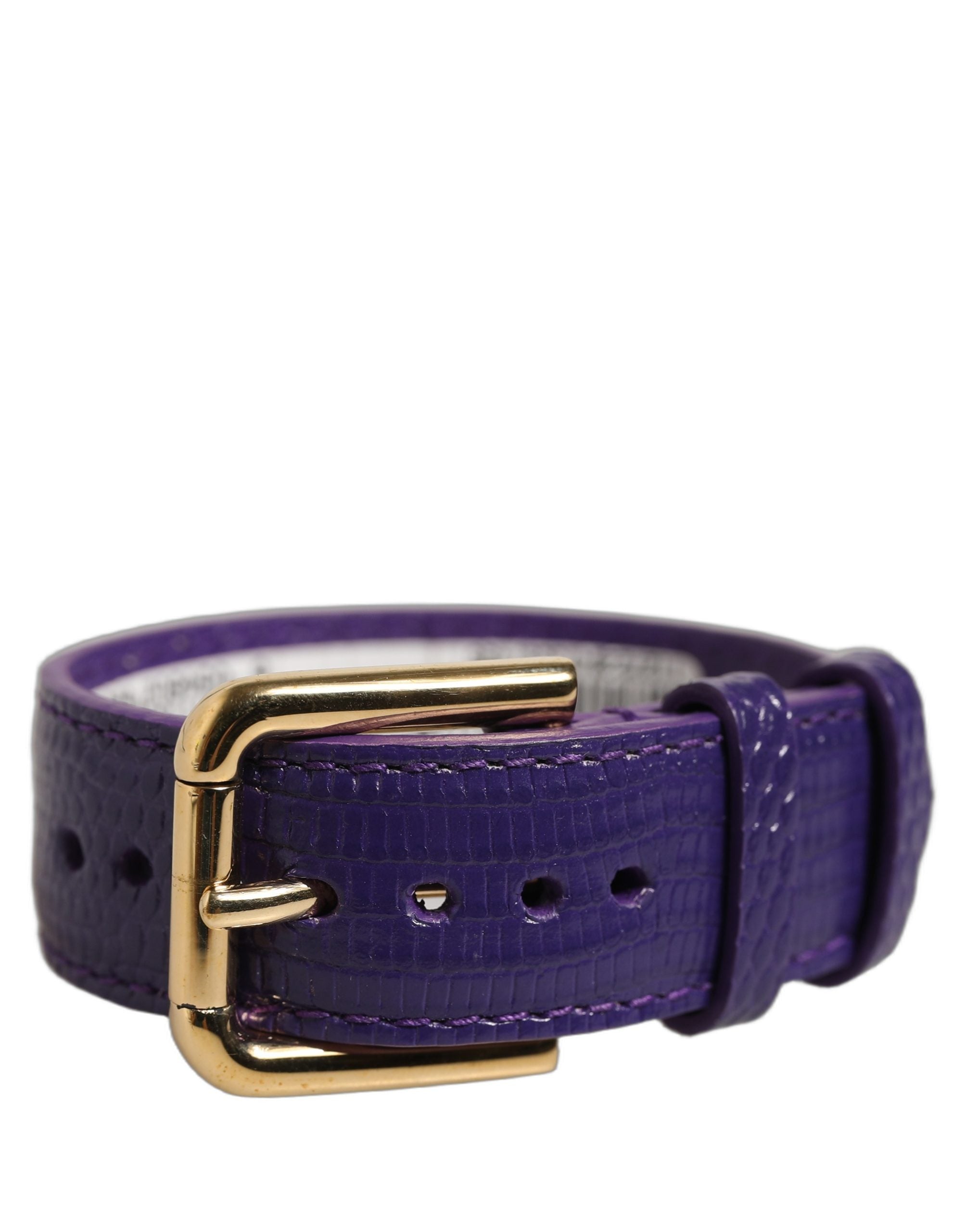 Dolce & Gabbana Violet Calf Leather Bracelet Belt