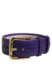 Dolce & Gabbana Violet Calf Leather Bracelet Belt