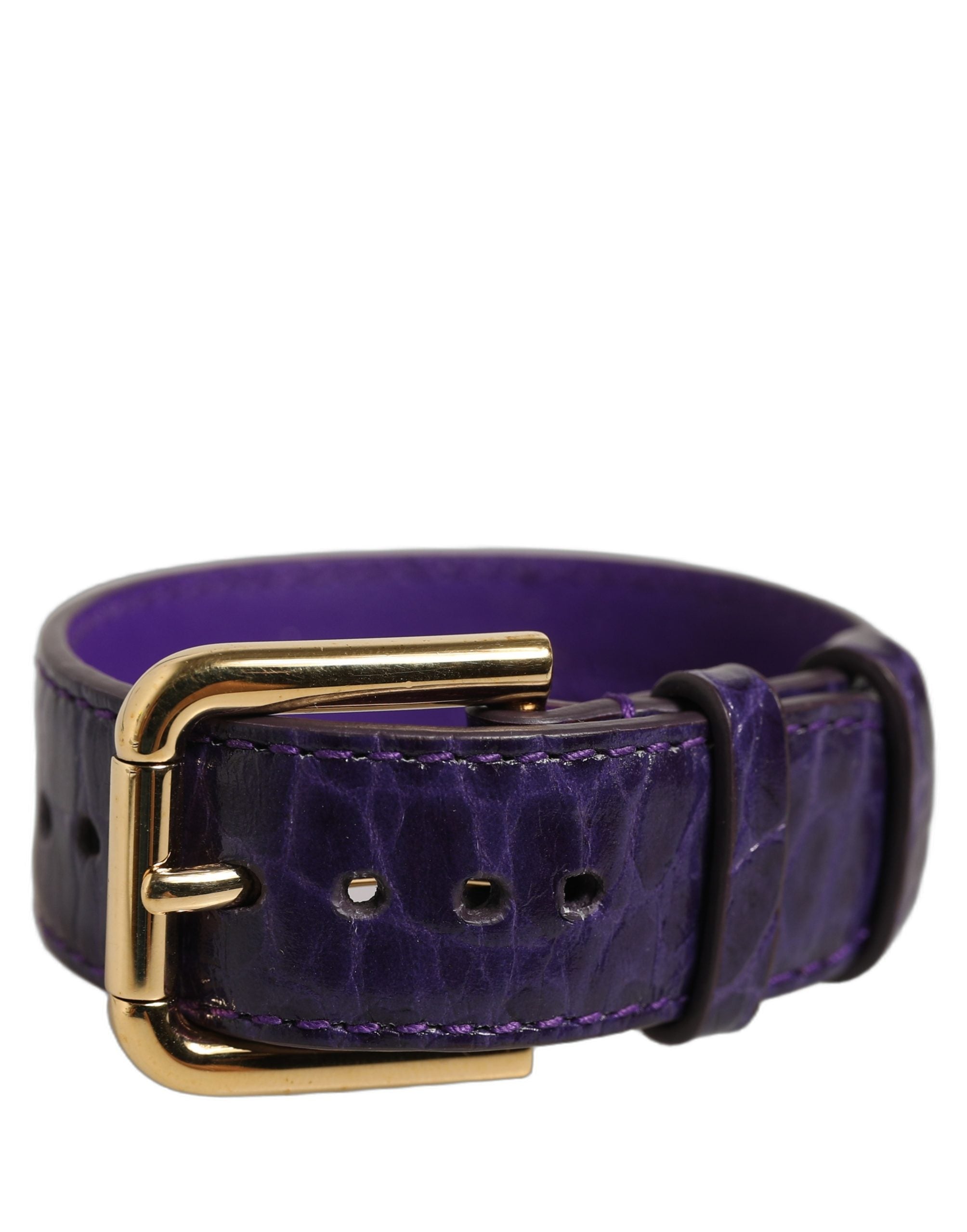 Dolce & Gabbana Violet Calf Leather Bracelet