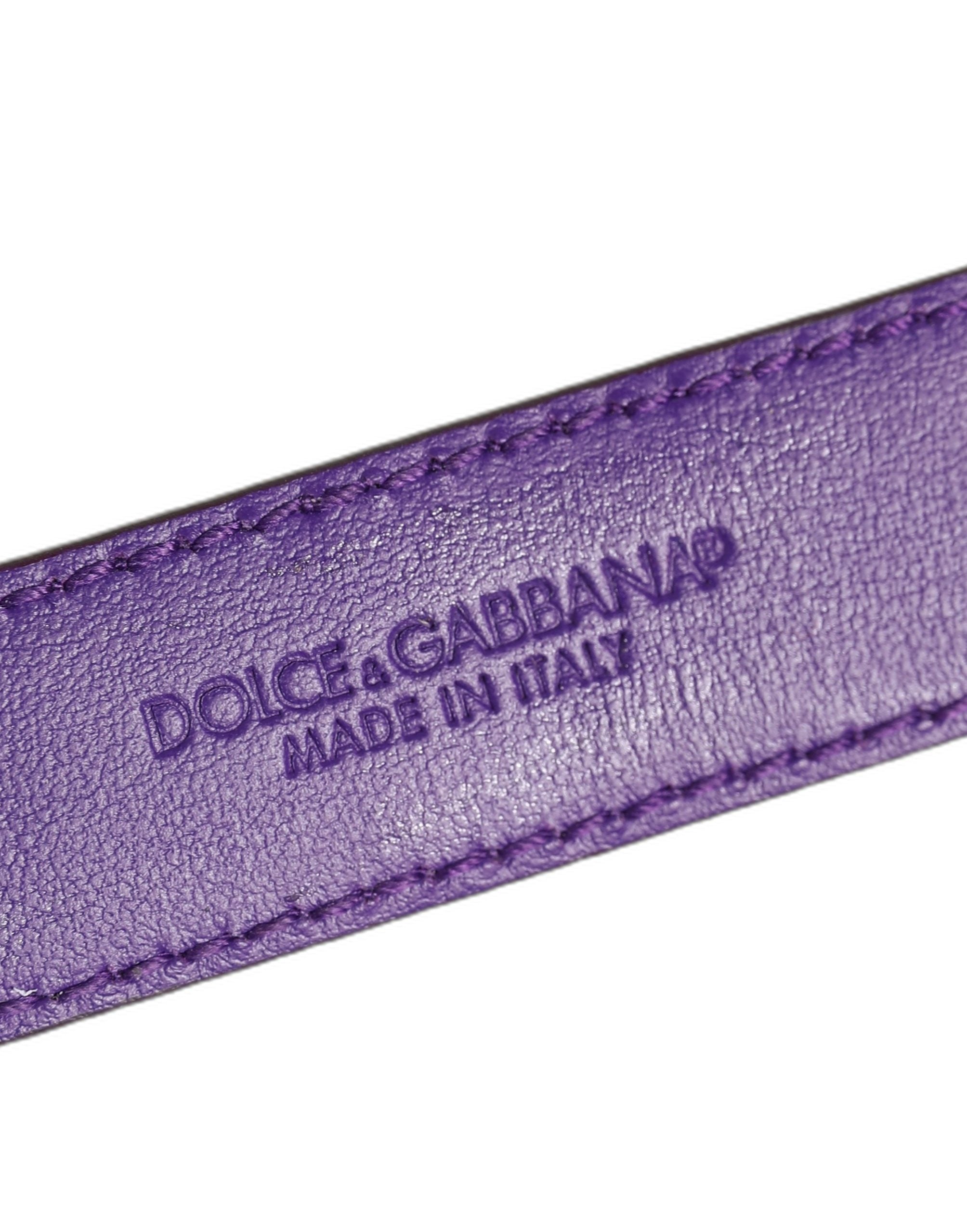 Dolce & Gabbana Violet Calf Leather Bracelet