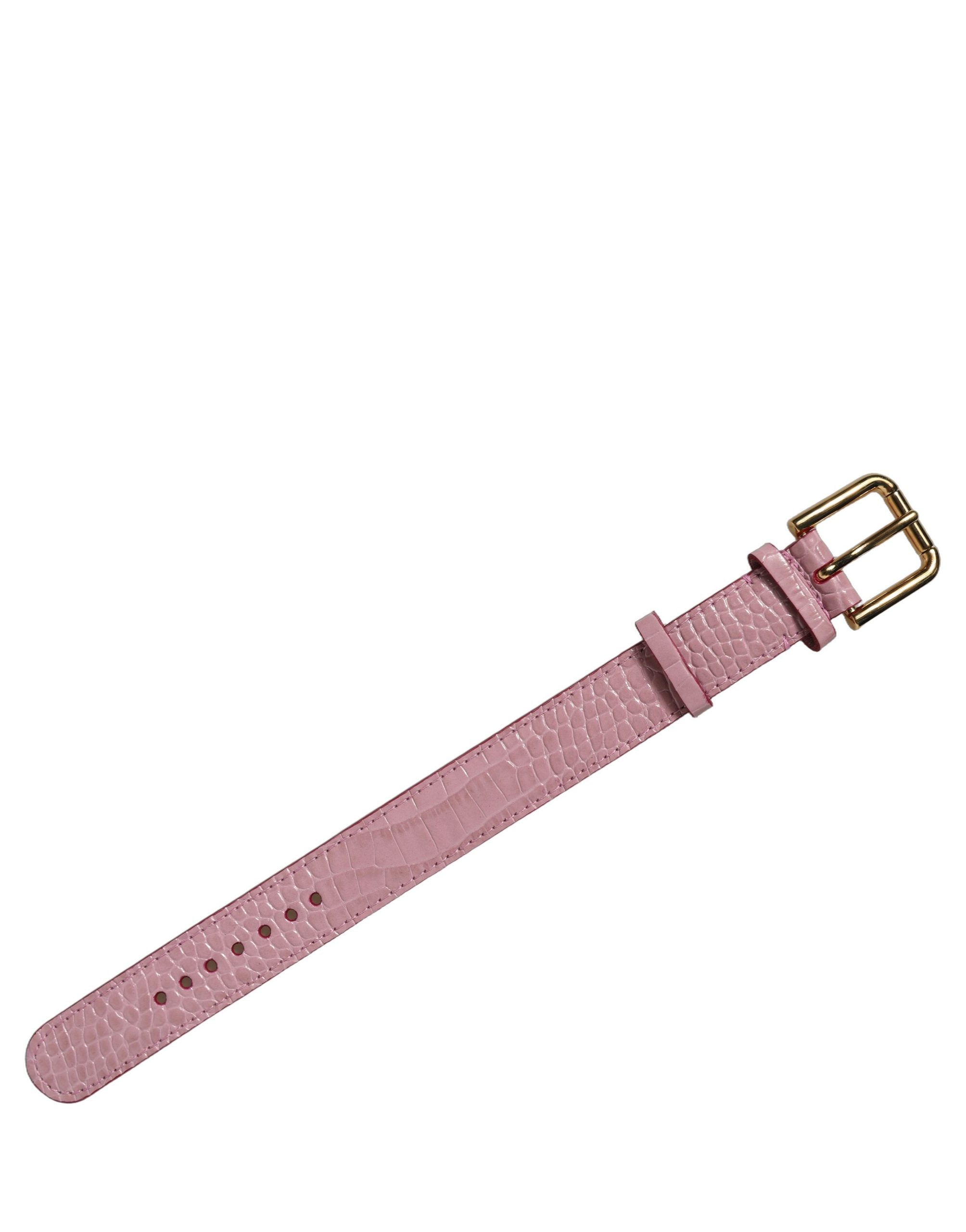 Dolce & Gabbana Light Pink Calf Leather Bracelet