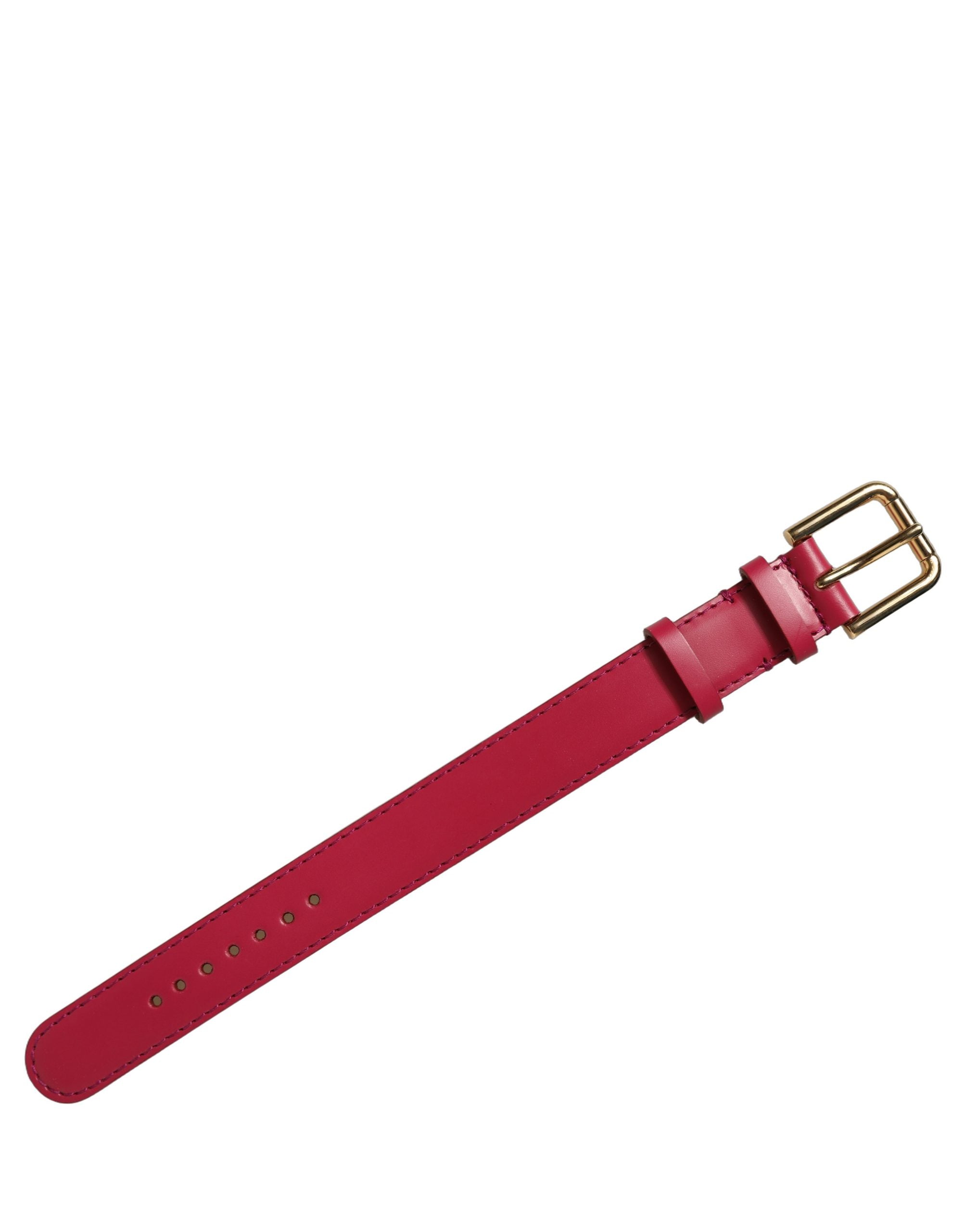 Dolce & Gabbana Red Calfskin Leather Bracelet