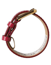 Dolce & Gabbana Red Calfskin Leather Bracelet