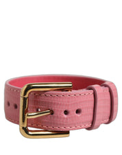 Dolce & Gabbana Pink Calf Leather Bracelet