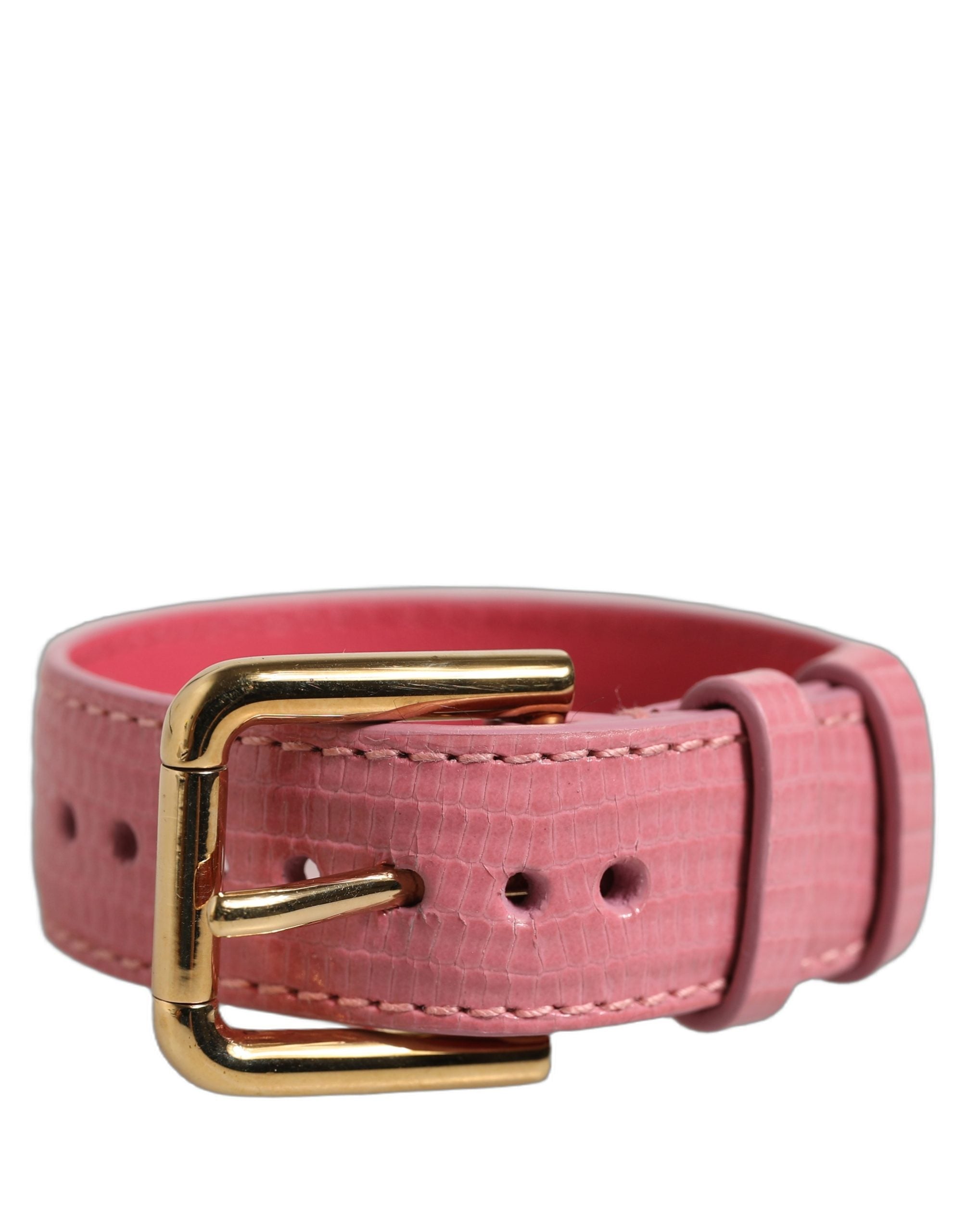 Dolce & Gabbana Pink Calf Leather Bracelet