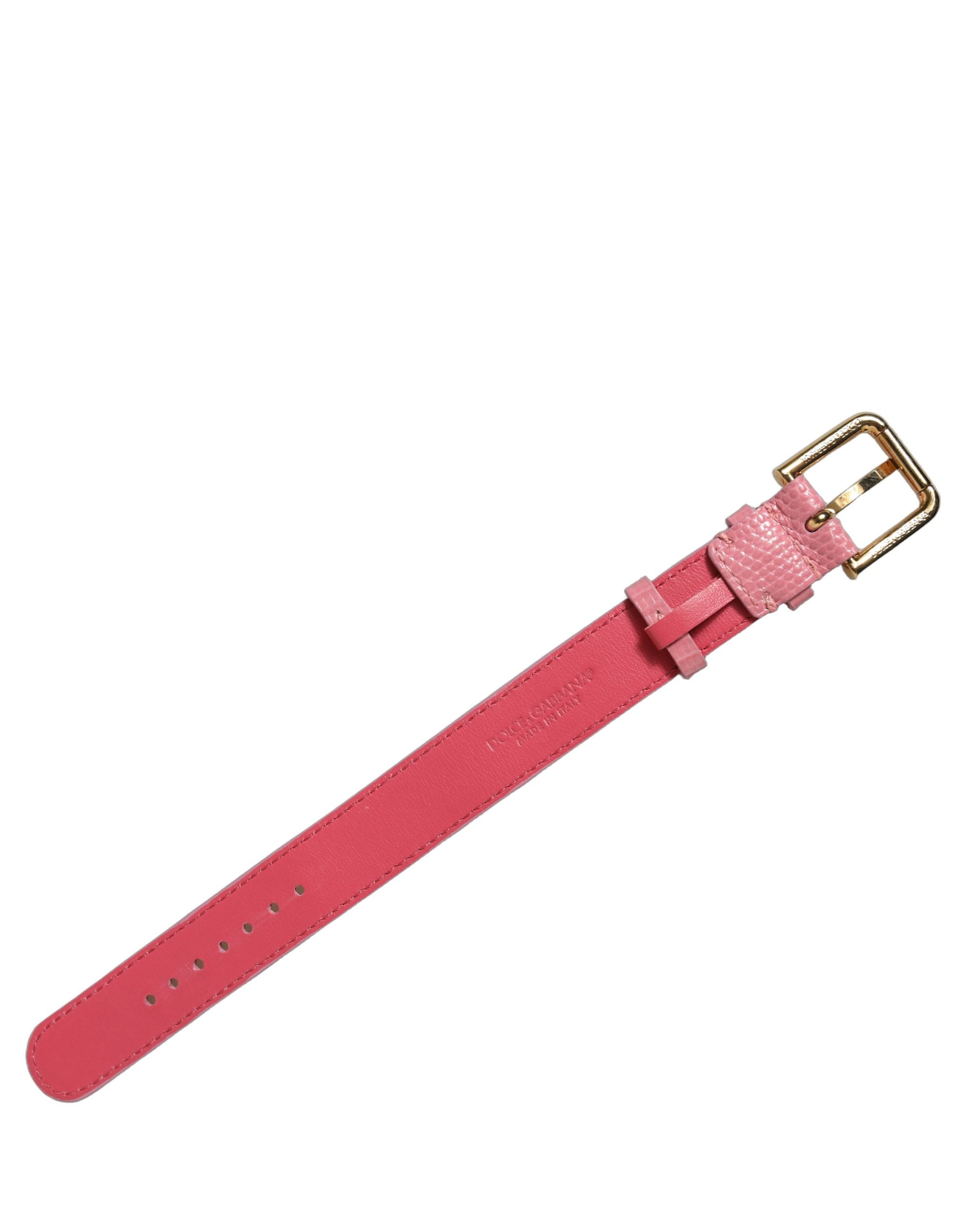 Dolce & Gabbana Pink Calf Leather Bracelet