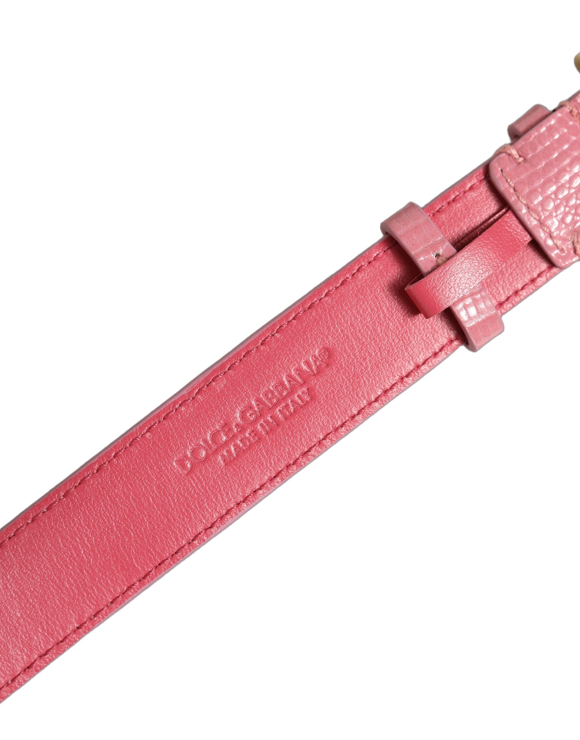 Dolce & Gabbana Pink Calf Leather Bracelet
