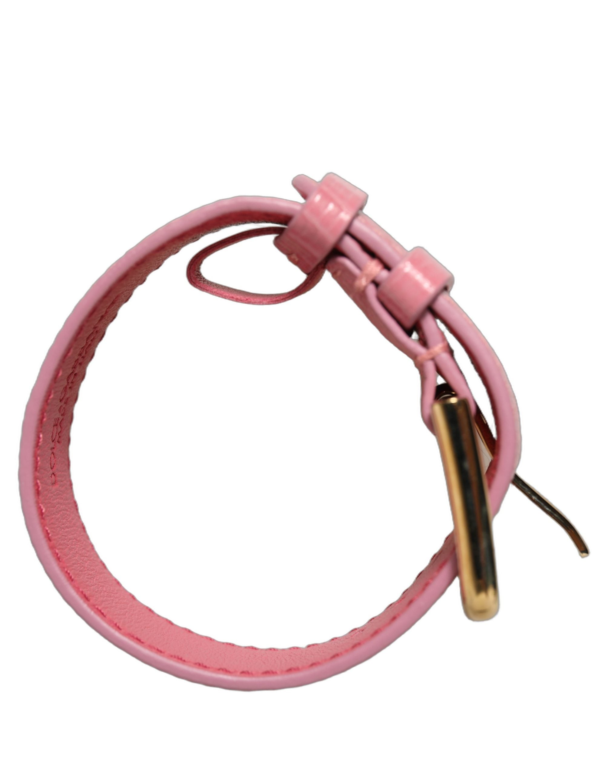 Dolce & Gabbana Pink Calf Leather Bracelet