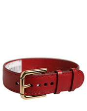 Dolce & Gabbana Red Calfskin Leather Bracelet