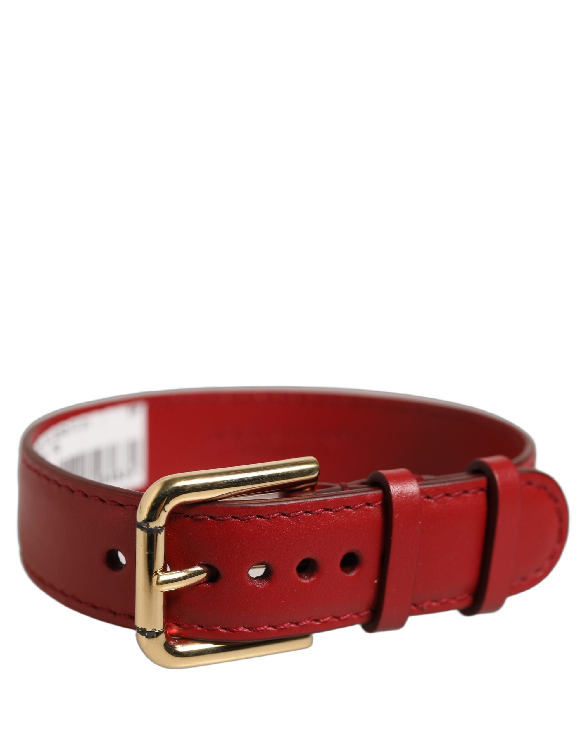 Dolce & Gabbana Red Calfskin Leather Bracelet