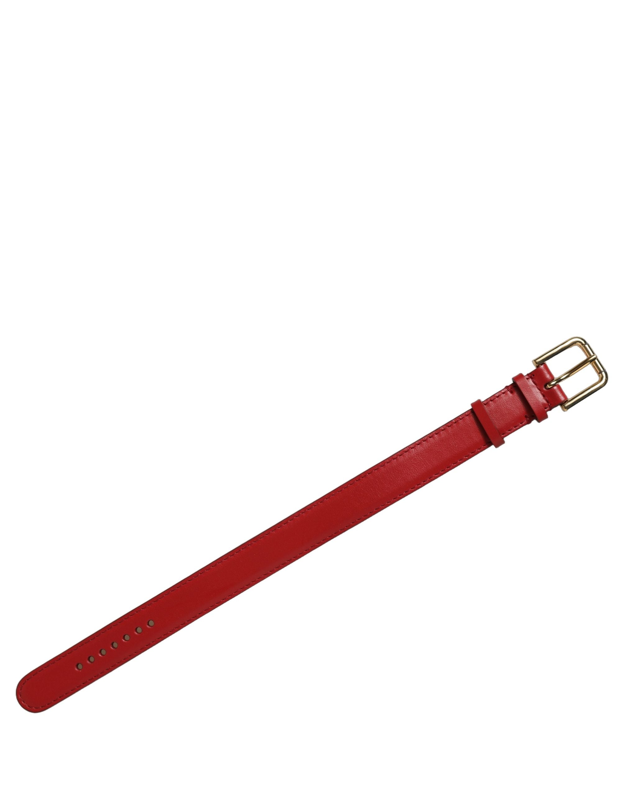 Dolce & Gabbana Red Calfskin Leather Bracelet