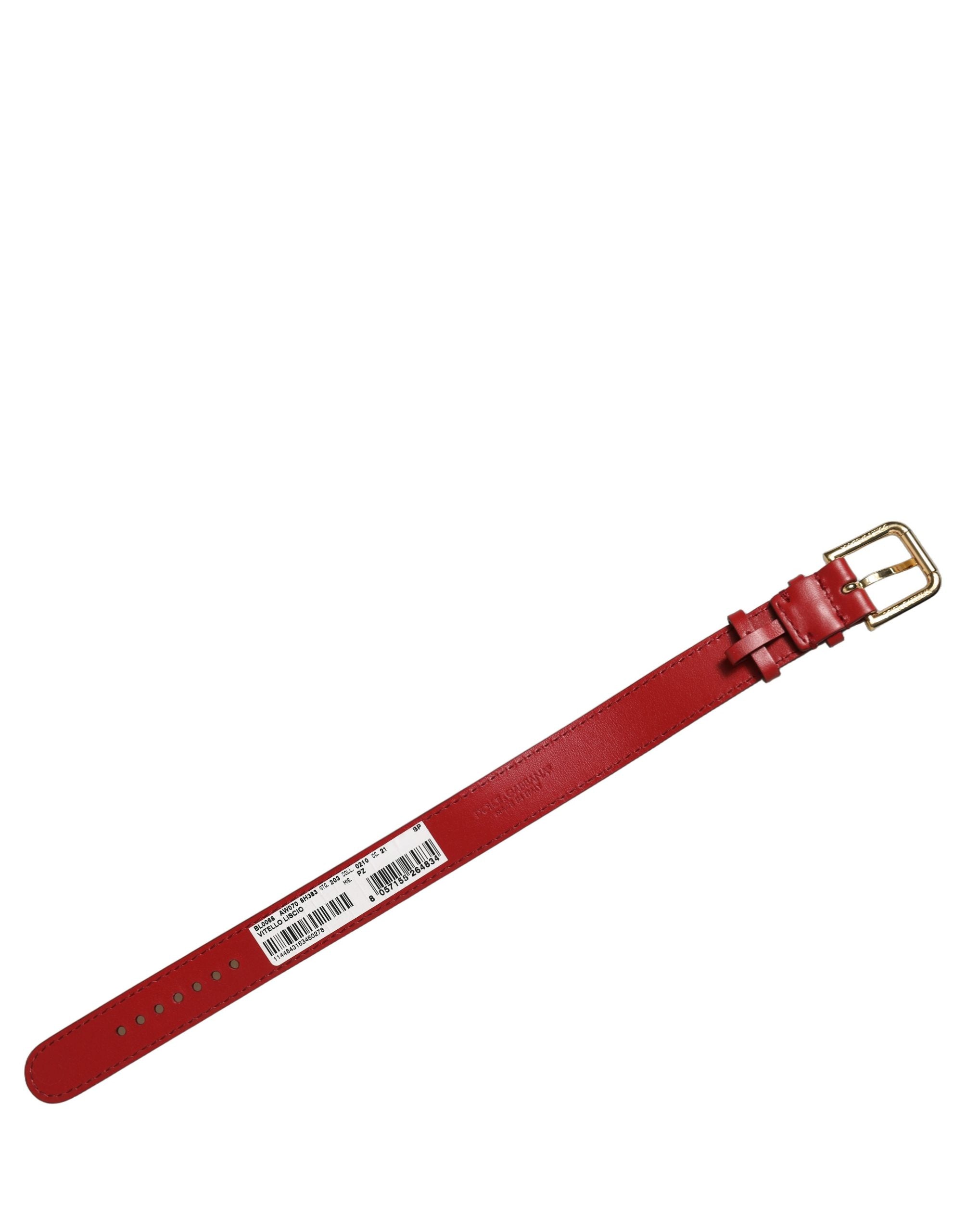 Dolce & Gabbana Red Calfskin Leather Bracelet