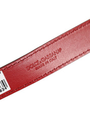 Dolce & Gabbana Red Calfskin Leather Bracelet