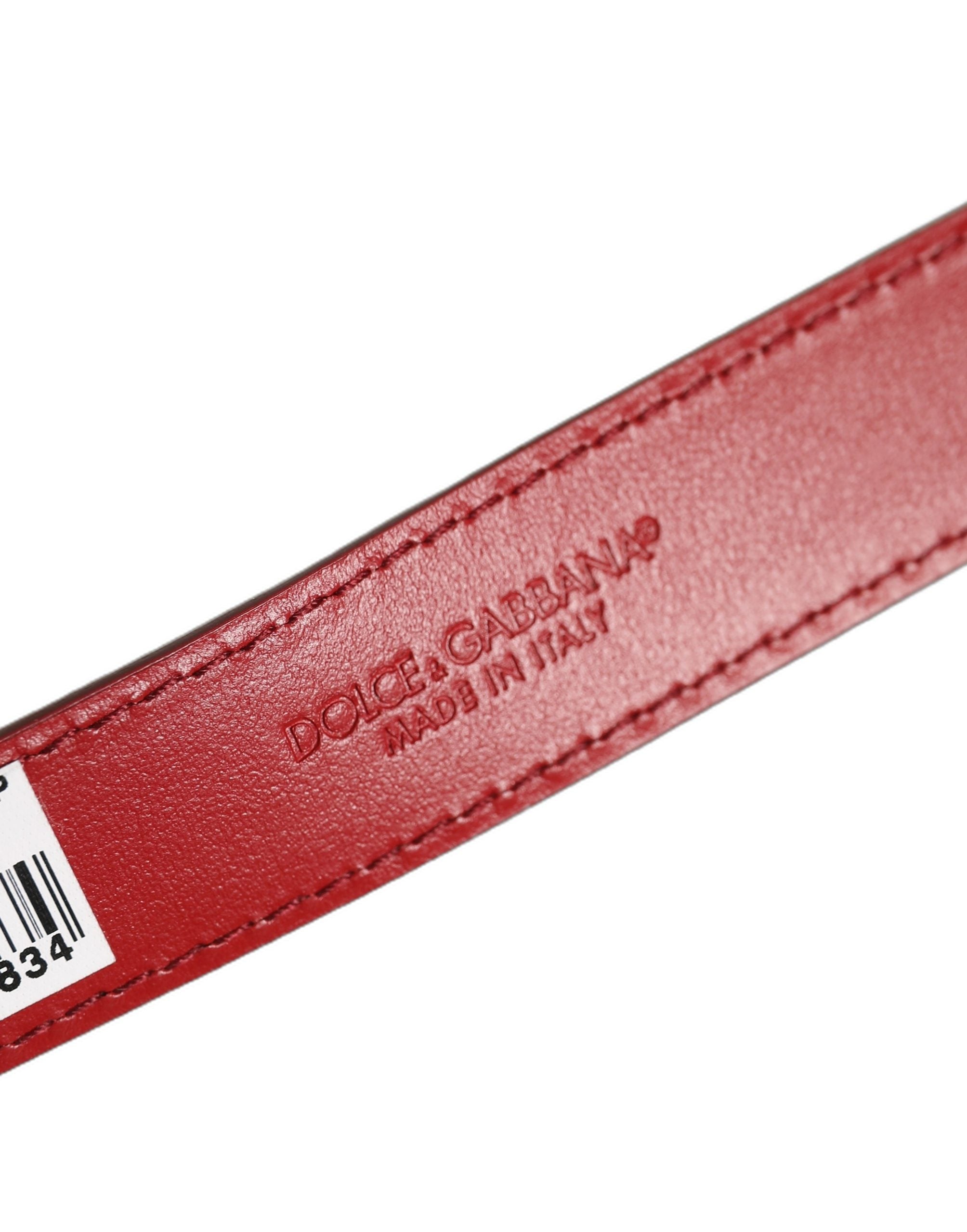 Dolce & Gabbana Red Calfskin Leather Bracelet