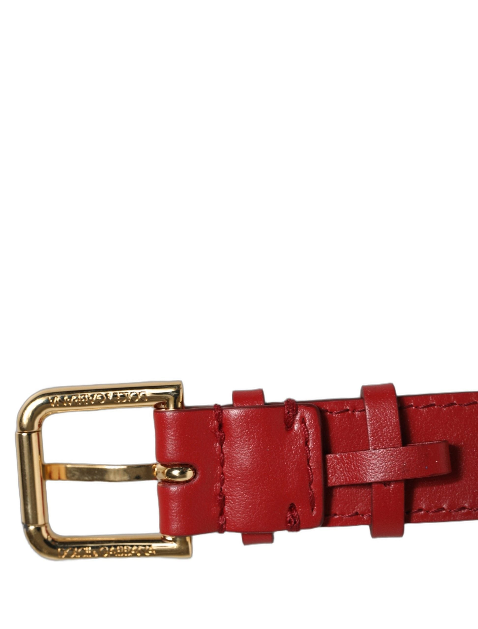 Dolce & Gabbana Red Calfskin Leather Bracelet