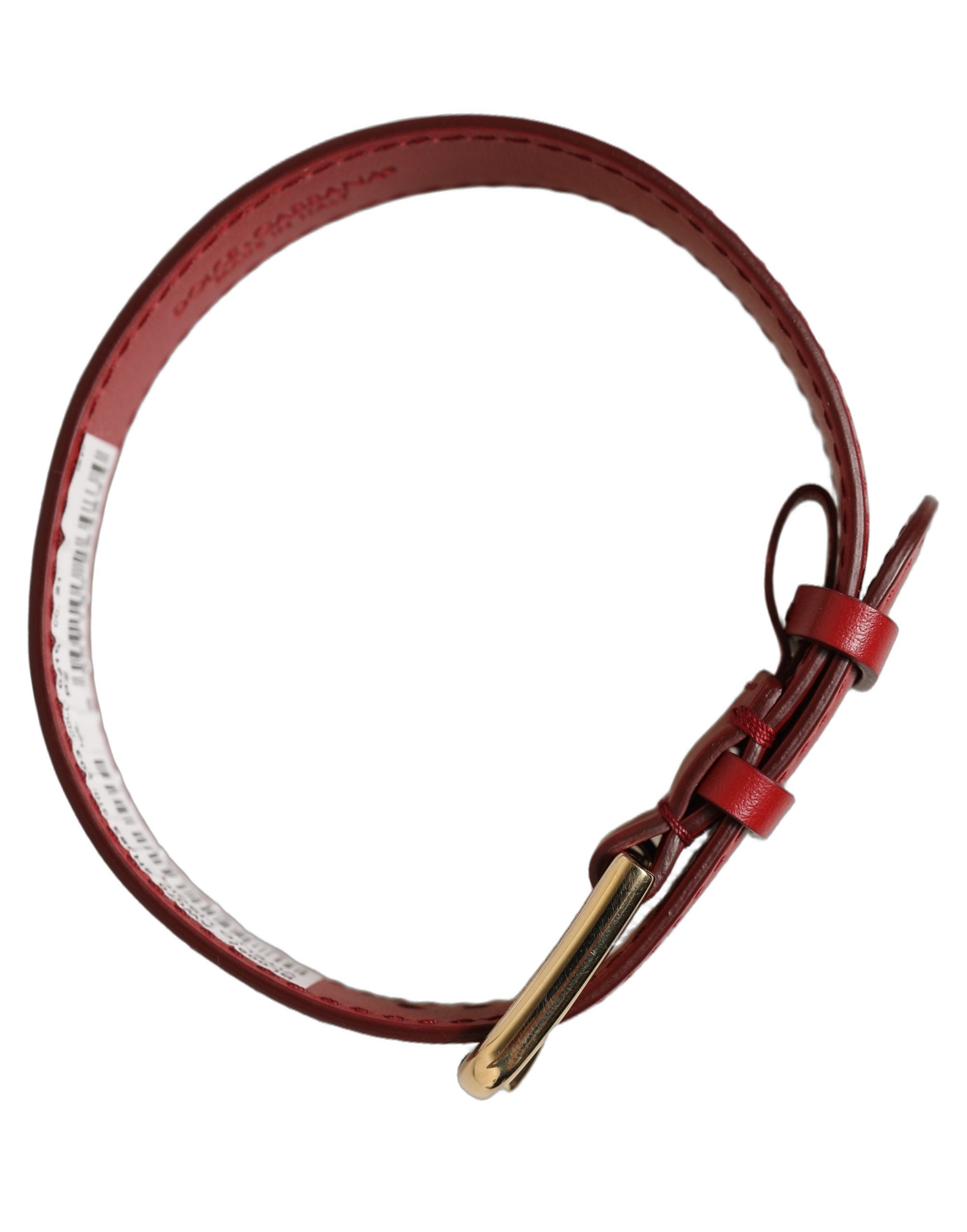 Dolce & Gabbana Red Calfskin Leather Bracelet