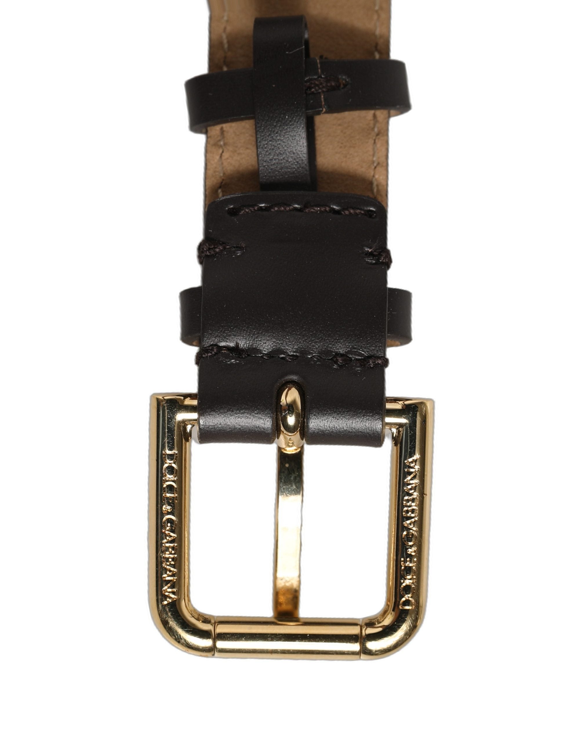 Dolce & Gabbana Black Calfskin Leather Bracelet